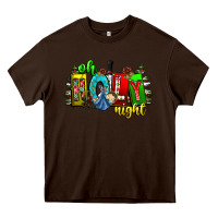 Chocolate Brown oh holy night Heavy Core Tee - CowhideDigitalArt