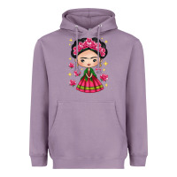Lavender Mexican Girl Heavyweight Hoodie - texasbilliewilder