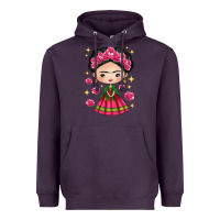 Plum Mexican Girl Heavyweight Hoodie - texasbilliewilder