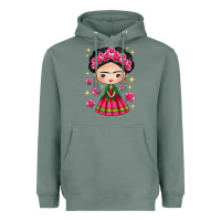 Sage Mexican Girl Heavyweight Hoodie - texasbilliewilder