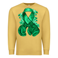 Antique Gold Emerald green ribbon Liver Cancer boxing gloves Premium Sweatshirt - NancyCooperArtShop