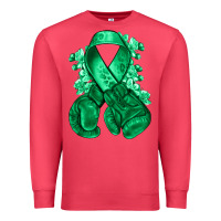 Cardinal Emerald green ribbon Liver Cancer boxing gloves Premium Sweatshirt - NancyCooperArtShop