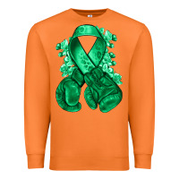 Carrot Emerald green ribbon Liver Cancer boxing gloves Premium Sweatshirt - NancyCooperArtShop