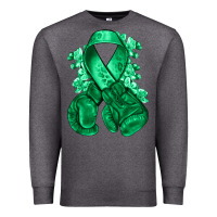 Charcoal Heather Emerald green ribbon Liver Cancer boxing gloves Premium Sweatshirt - NancyCooperArtShop