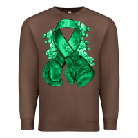 Chestnut Emerald green ribbon Liver Cancer boxing gloves Premium Sweatshirt - NancyCooperArtShop