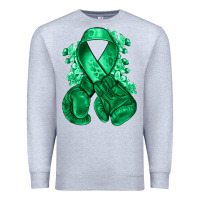 Heather Grey Emerald green ribbon Liver Cancer boxing gloves Premium Sweatshirt - NancyCooperArtShop