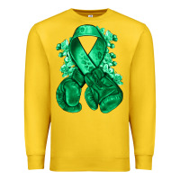 Lemon Emerald green ribbon Liver Cancer boxing gloves Premium Sweatshirt - NancyCooperArtShop
