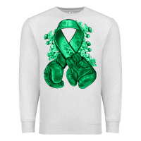 Oatmeal Heather Emerald green ribbon Liver Cancer boxing gloves Premium Sweatshirt - NancyCooperArtShop