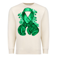 Emerald Green Ribbon Liver Cancer Boxing Gloves Premium Sweatshirt | Teevron