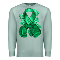 Seafoam Emerald green ribbon Liver Cancer boxing gloves Premium Sweatshirt - NancyCooperArtShop