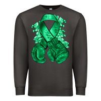 Smoke Emerald green ribbon Liver Cancer boxing gloves Premium Sweatshirt - NancyCooperArtShop