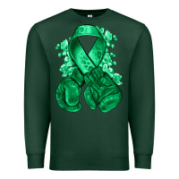 Sports Green Emerald green ribbon Liver Cancer boxing gloves Premium Sweatshirt - NancyCooperArtShop