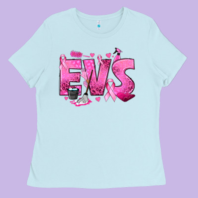Environmental Services Breast Cancer Ladies Tee Designed By Texasbilliewilder