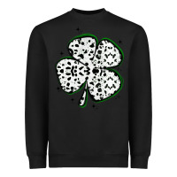 Black four leaf clover dalmatian print grunge Heavyweight Sweatshirt - MaliasSmallBusiness
