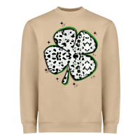 Four Leaf Clover Dalmatian Print Grunge Heavyweight Sweatshirt | Teevron