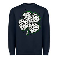 Navy four leaf clover dalmatian print grunge Heavyweight Sweatshirt - MaliasSmallBusiness