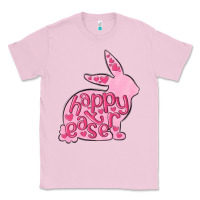Bubblegum Pink happy easter rabbit Classic Tee - MaliasSmallBusiness
