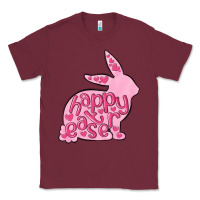 Burgundy happy easter rabbit Classic Tee - MaliasSmallBusiness