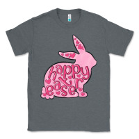 Charcoal Heather happy easter rabbit Classic Tee - MaliasSmallBusiness