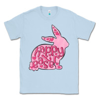 Dusty Blue happy easter rabbit Classic Tee - MaliasSmallBusiness