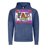 Vintage Denim fat tuesday fleur de lis and mardi gras beads Vintage Hoodie - Artiststas