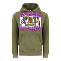 Fat Tuesday Fleur De Lis And Mardi Gras Beads Vintage Hoodie | Teevron