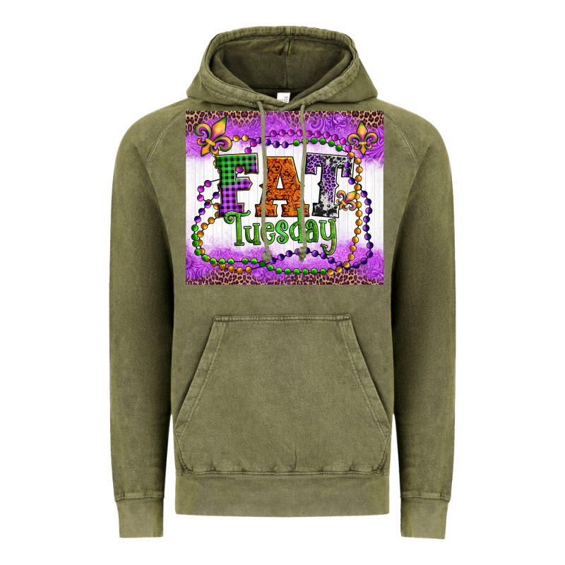 Fat Tuesday Fleur De Lis And Mardi Gras Beads Vintage Hoodie by Artiststas | Teevron