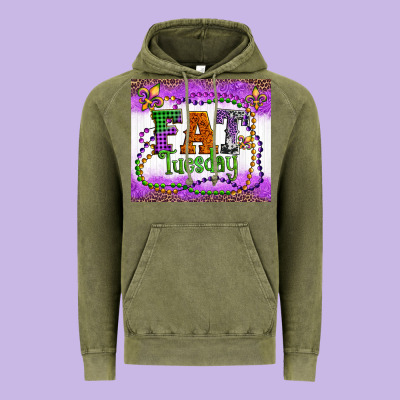 Fat Tuesday Fleur De Lis And Mardi Gras Beads Vintage Hoodie Designed By Artiststas