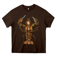 Chocolate Brown crawfish Heavy Core Tee - FaDigitalArtStudio