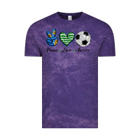Cloud Purple peace love soccer Vintage Tee - BarkalooDesign