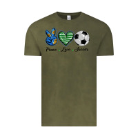 Vintage Olive peace love soccer Vintage Tee - BarkalooDesign