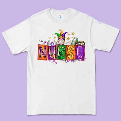 Nurse Mardi Gras Premium Tee Designed By Racoondesign