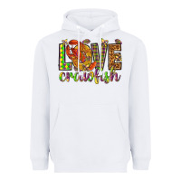 White Mardi Gras love crawfish Heavyweight Hoodie - NancyCooperArtShop