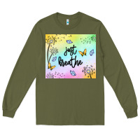 Army Green just breathe Long Sleeve Tee - MaliasSmallBusiness