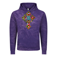 Cloud Purple christmas cross Vintage Hoodie - AdoDesignShop