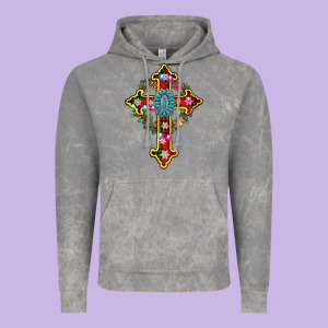 Christmas Cross Vintage Hoodie Designed By Adodesignshop