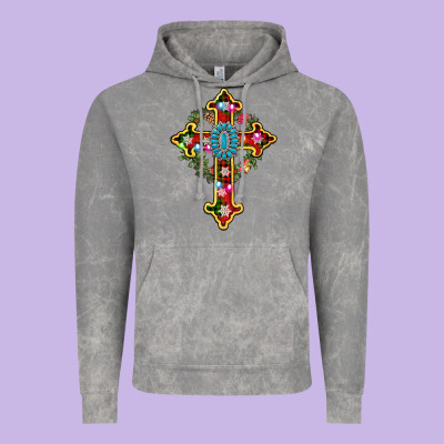 Christmas Cross Vintage Hoodie Designed By Adodesignshop