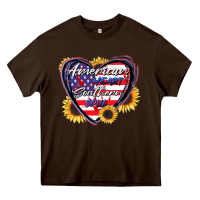 Chocolate Brown American heart southern soul Heavy Core Tee - CowGirlArtShop