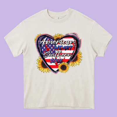 American Heart Southern Soul Heavy Core Tee Designed By Cowgirlartshop