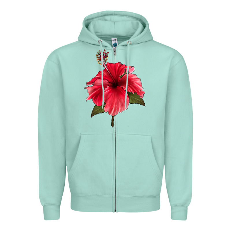 Puerto Rican Hibiscus Flower Zipper Hoodie by LillyAllenDesigns | Teevron