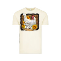 Vintage Arctic perched chicken with sunflowers leopard background Vintage Tee - LillyAllenDesigns