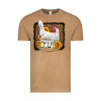 Vintage Camel perched chicken with sunflowers leopard background Vintage Tee - LillyAllenDesigns