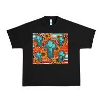 Black turquoise cross pattern Urban Heavy Tee - Jasminsmagicworld