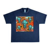 Navy turquoise cross pattern Urban Heavy Tee - Jasminsmagicworld