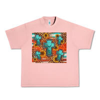 Salmon turquoise cross pattern Urban Heavy Tee - Jasminsmagicworld