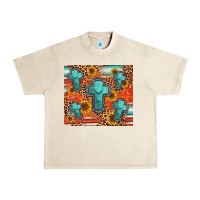 Sandshell turquoise cross pattern Urban Heavy Tee - Jasminsmagicworld