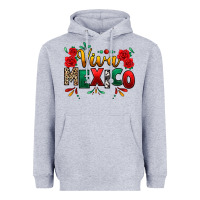 Heather Grey Viva Mexico Cinco De Mayo Heavyweight Hoodie - texasbilliewilder