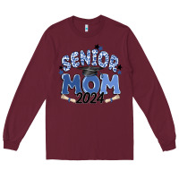 Burgundy senior mom 2024 Long Sleeve Tee - MaliasSmallBusiness