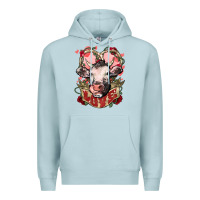 Blue Mist Cow Valentine's Day love Premium Hoodie - HowdyJamesFarm