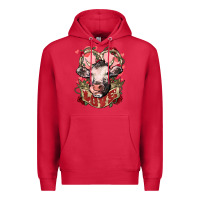 Cardinal Cow Valentine's Day love Premium Hoodie - HowdyJamesFarm